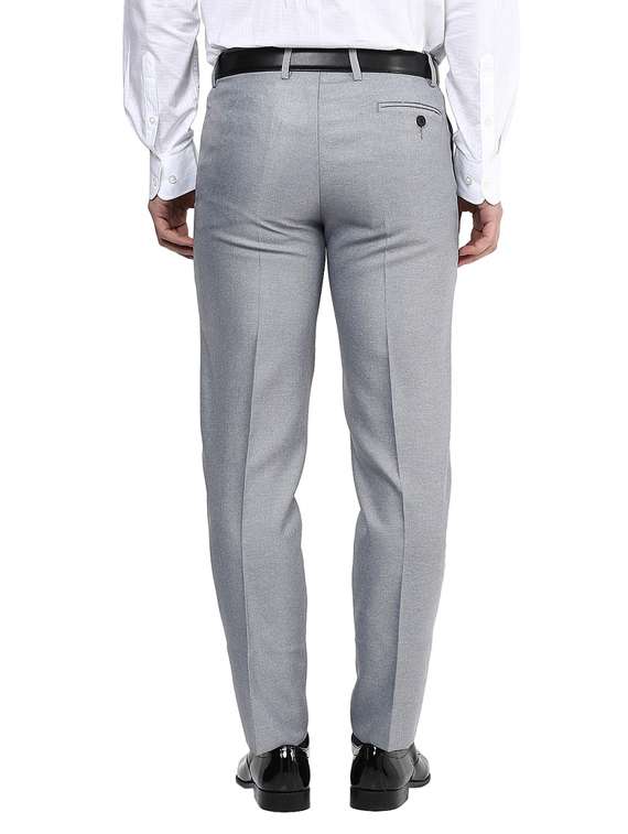 Slim Fit Grey Formal Trousers - 11509376 -  Standard Image - 2