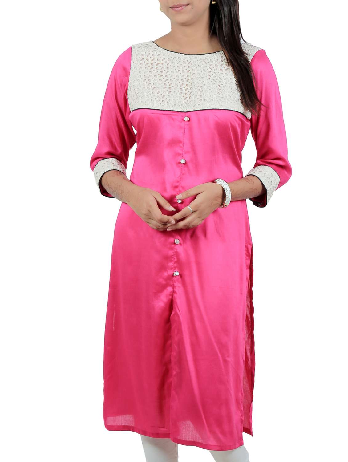 pink rayon kurta