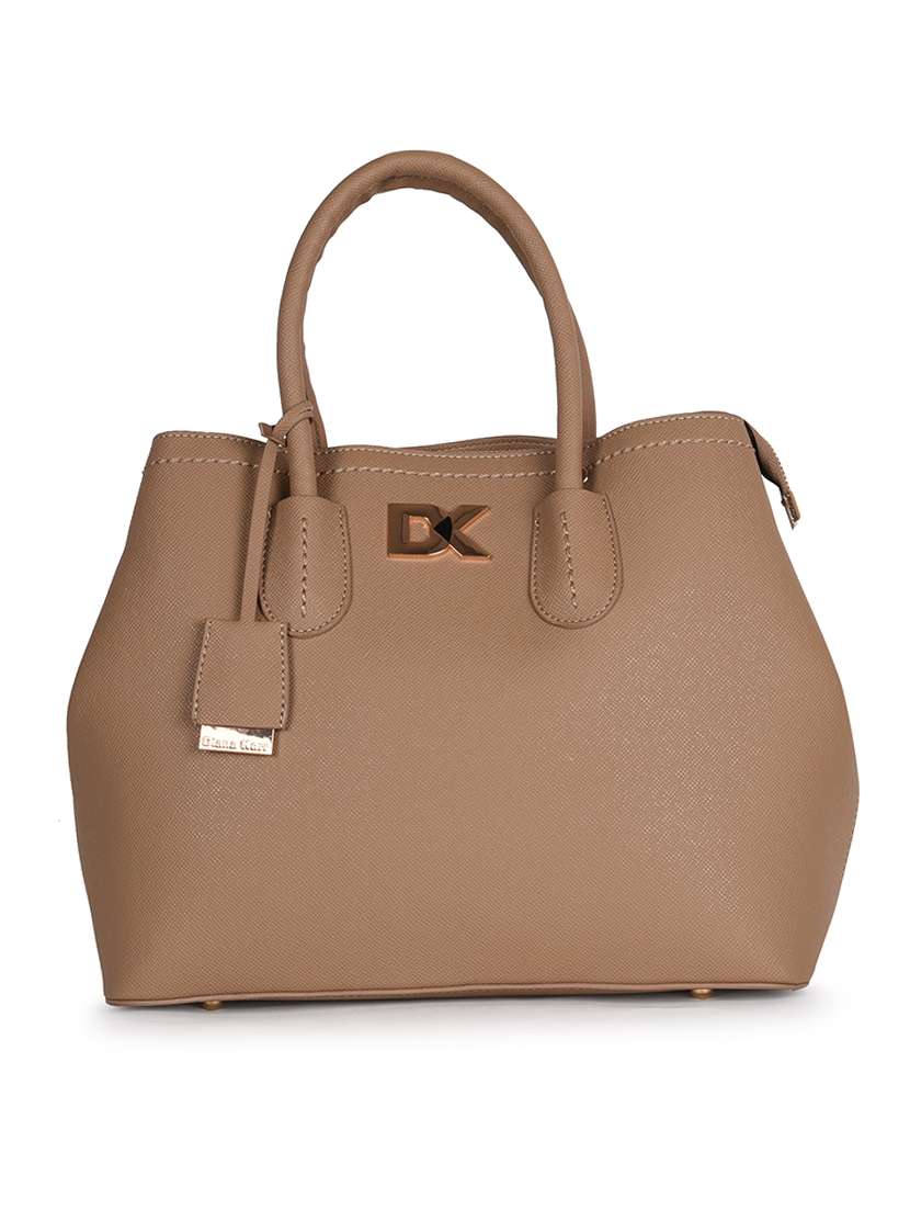 beige leatherette handbag