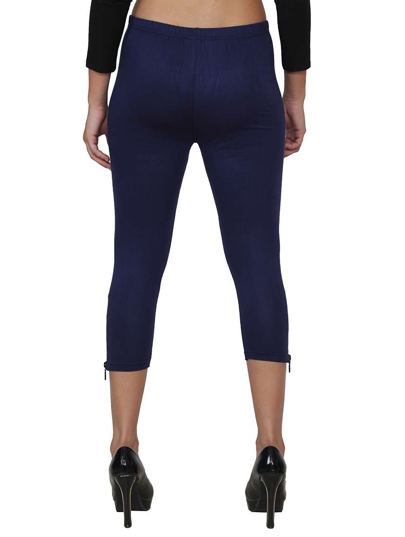 navy blue color, viscose capri - 11512296 -  Standard Image - 2
