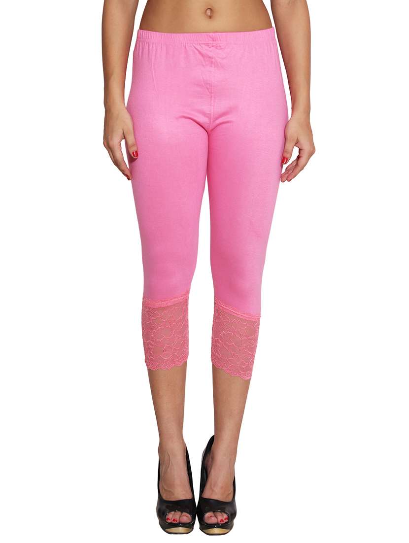 pink color, viscose capri