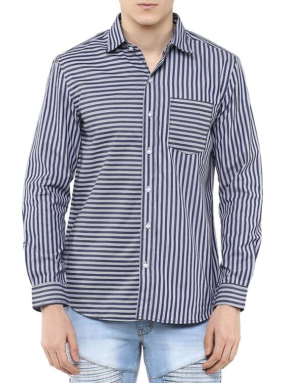blue cotton casual shirt