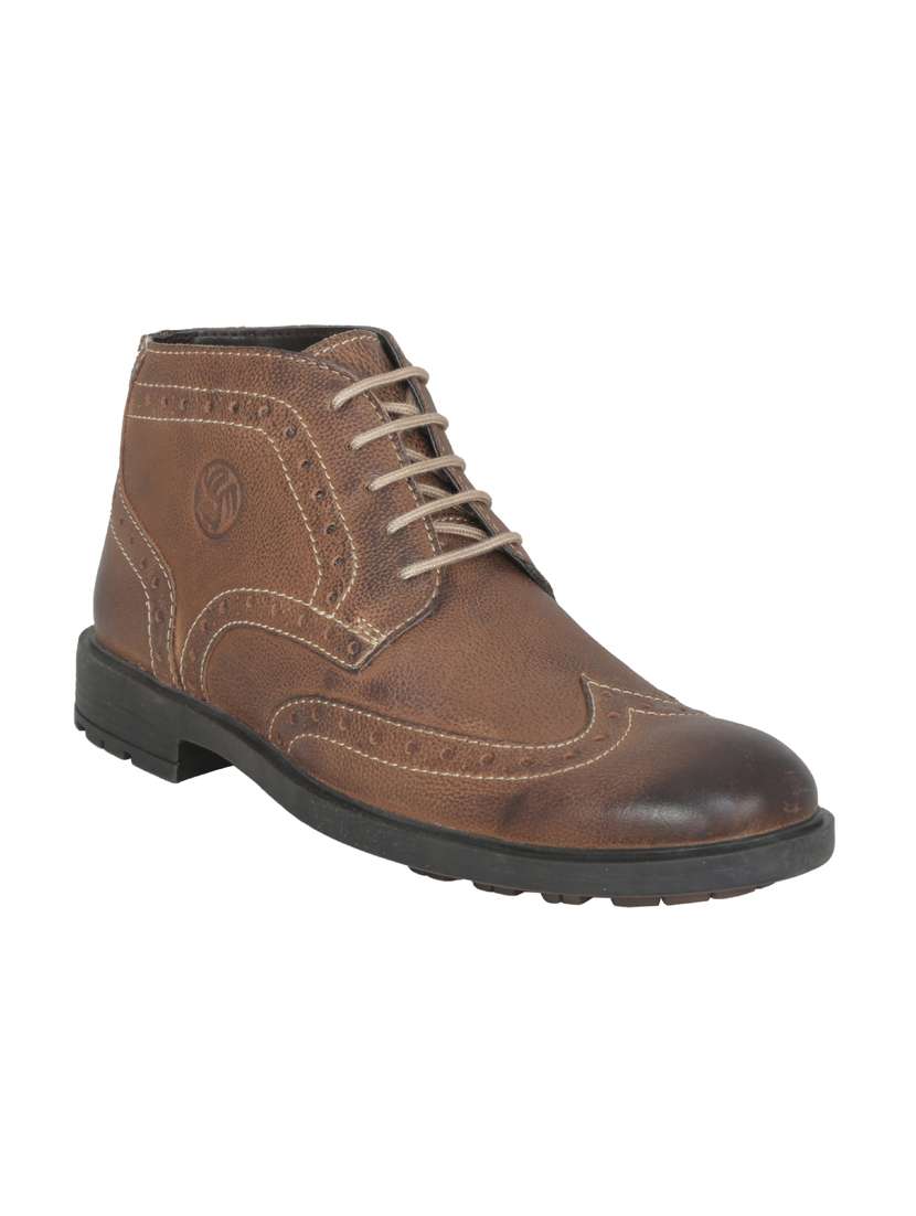 brown lace up casual boot