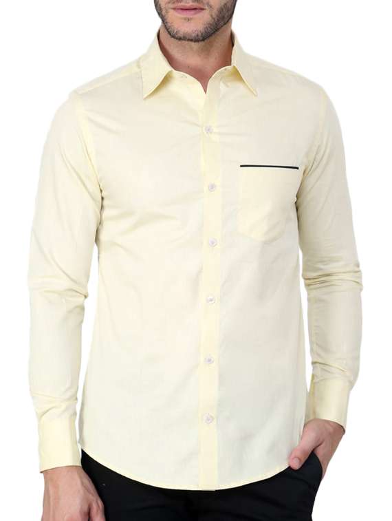 yellow solid casual shirt