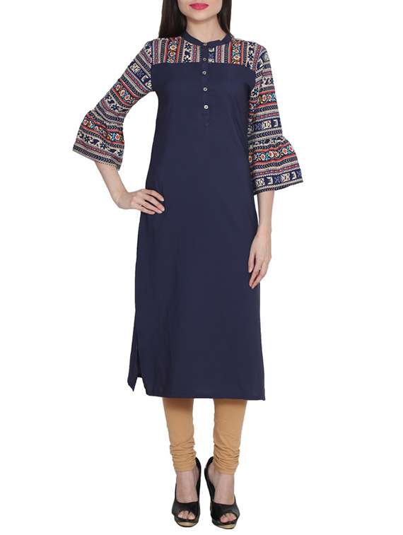 blue crepe kurti
