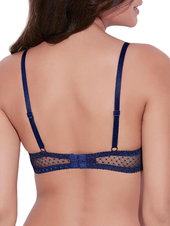 navy blue nylon plunge bra - 11542390 - Standard Image - 2