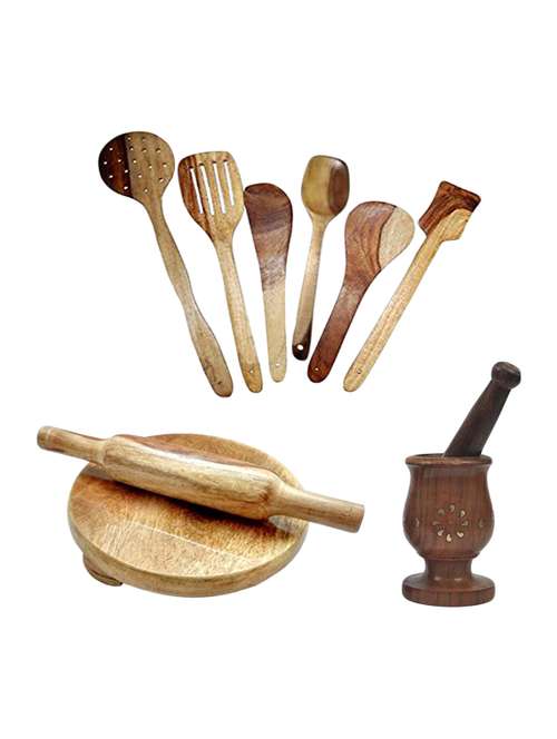 multi colored wood kitchen tool set - 11544275 -  Standard Image - 0