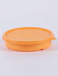 tupperware orange plastic 350 ml divided dish lunch box