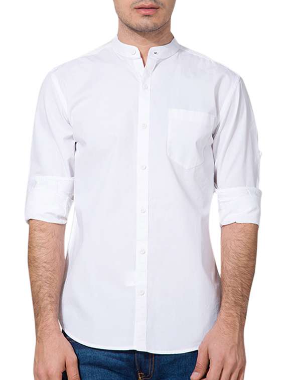white cotton casual shirt