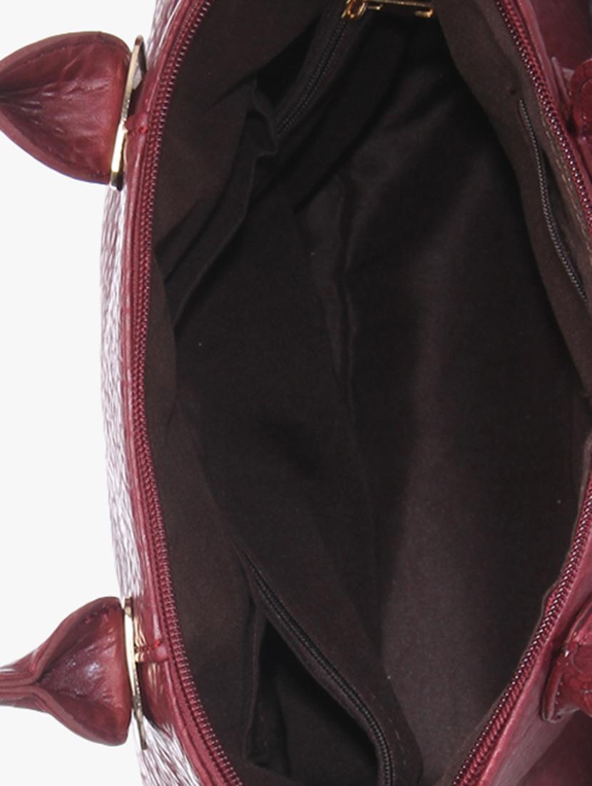 solid maroon faux leather handbag - 11567771 - Standard Image - 2