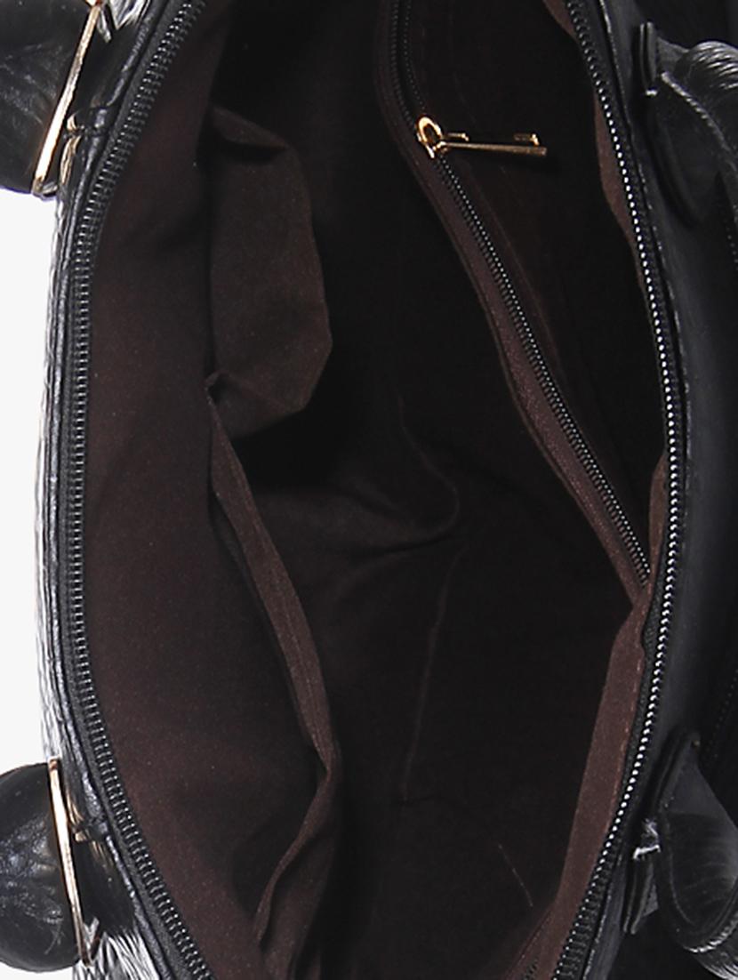 solid black faux leather handbag - 11567772 - Standard Image - 2