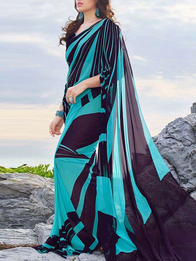 geometric printed saree