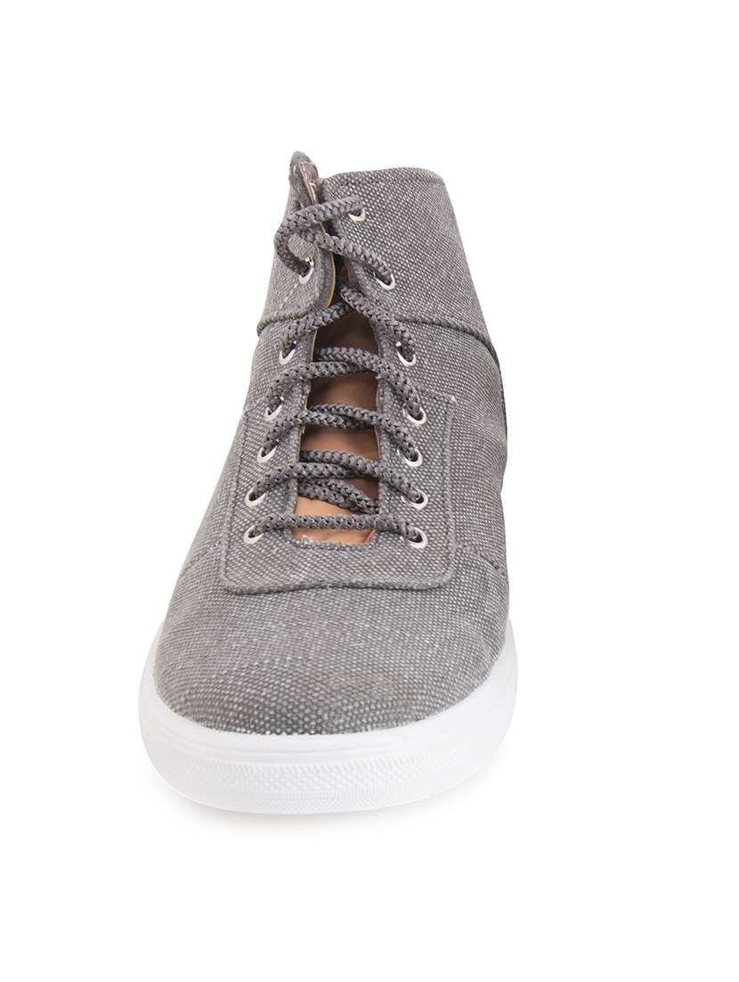 solid grey canvas sneaker - 11577019 - Standard Image - 2