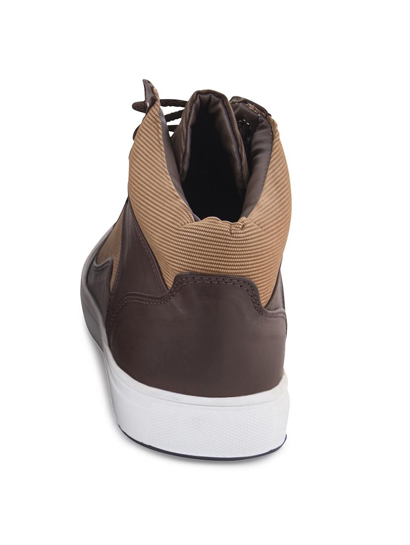 brown faux leather lace up sneaker - 11577317 - Standard Image - 2