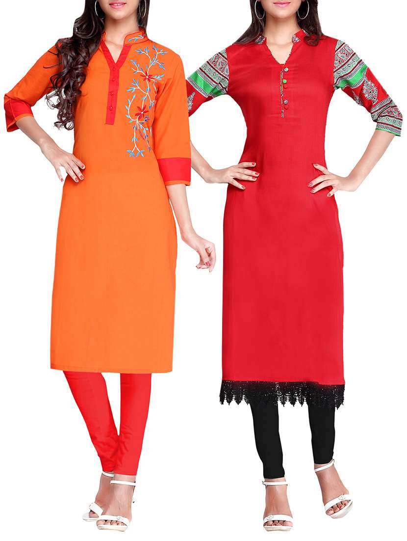 Cotton Embroidred & Rayon Kurtas combos