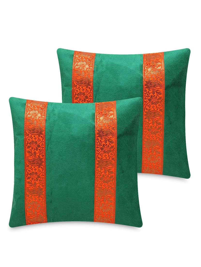 benarasi design brocade striped cushion covers set