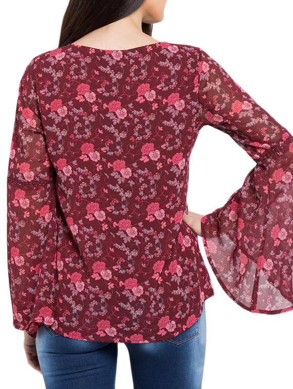 red floral print top - 11586265 - Standard Image - 2