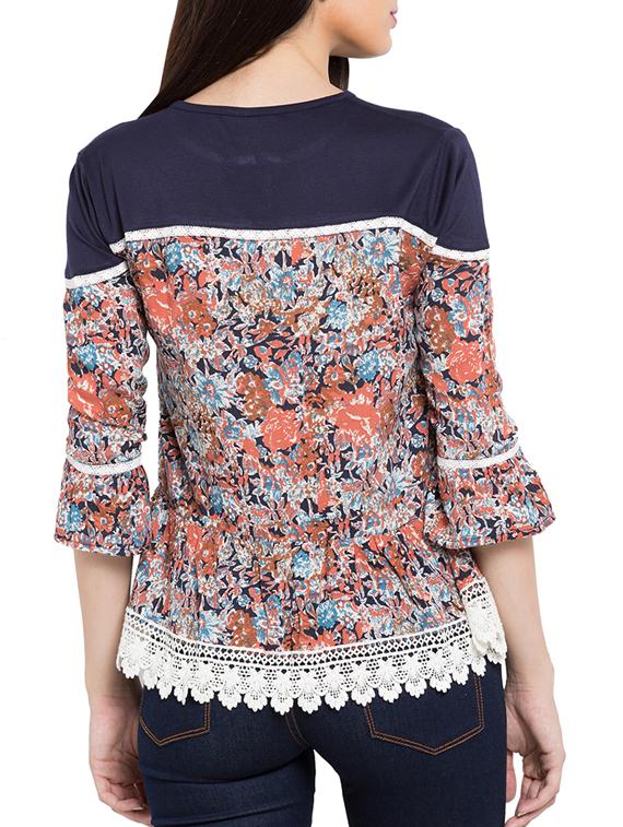 multi colored rayon printed top - 11586277 - Standard Image - 2