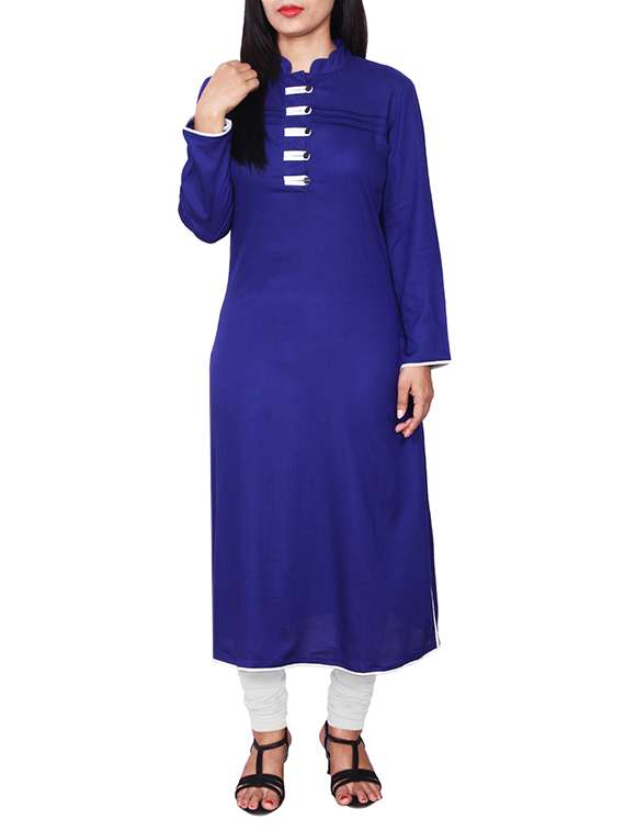 blue viscose straight kurta