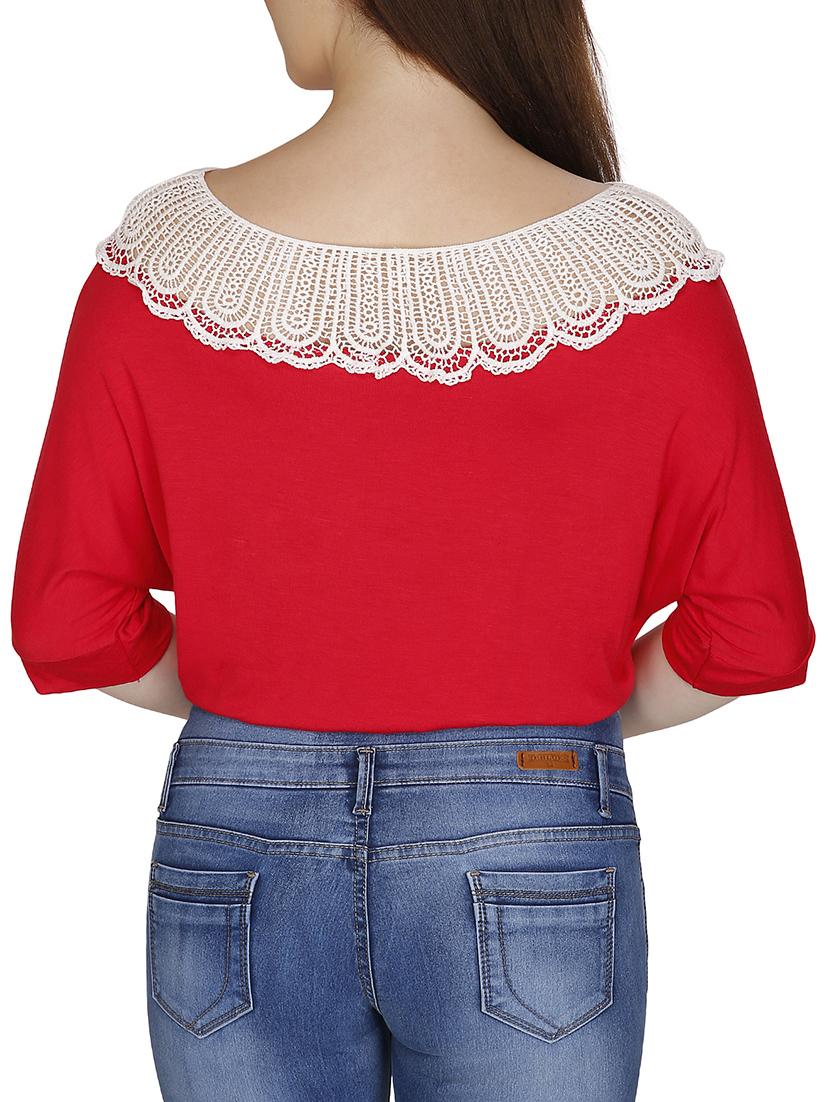 red polyester crop top - 11588802 - Standard Image - 2