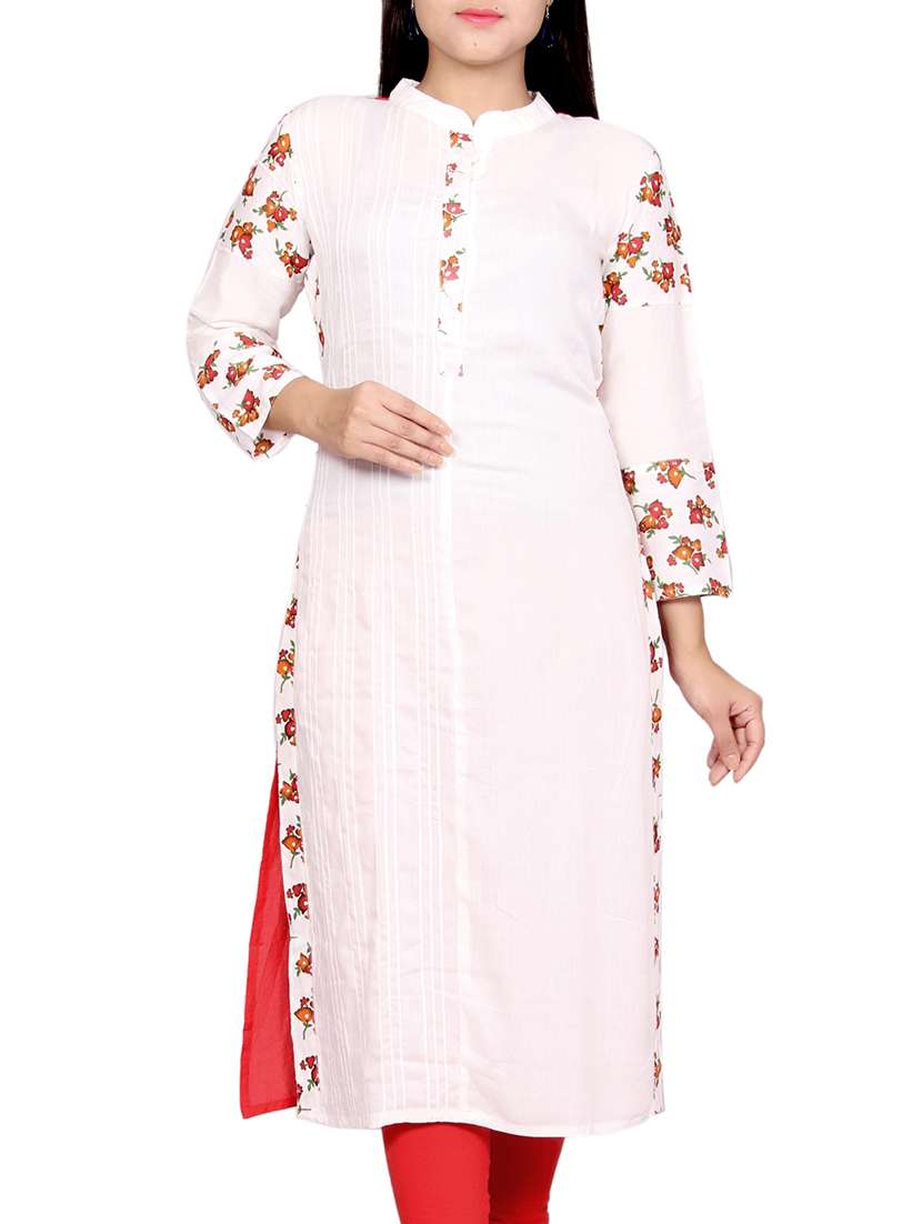 white solid  rayon kurta