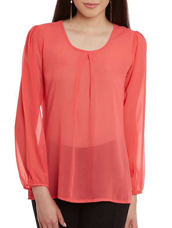 women's straight round neck top