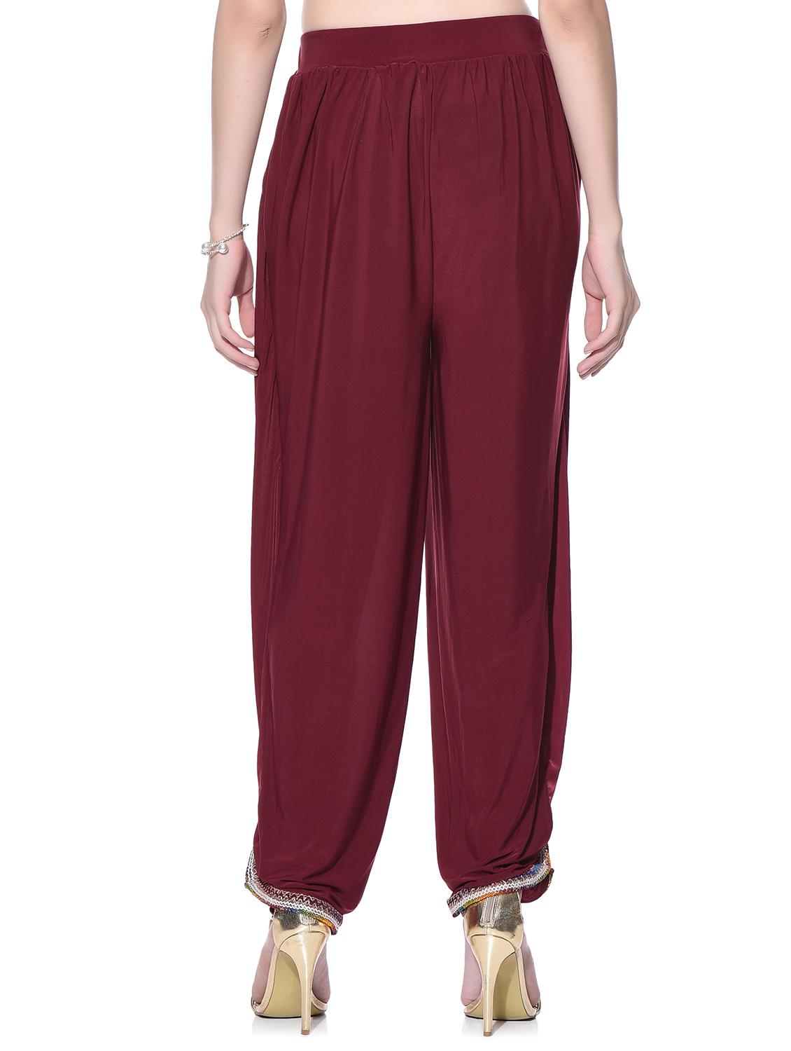 maroon polyester dhoti salwar - 11593787 - Standard Image - 2