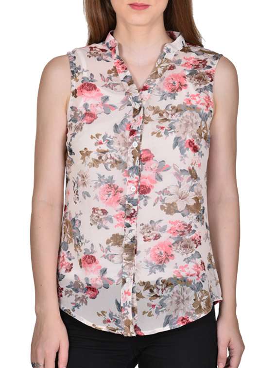 white georgette regular shirt