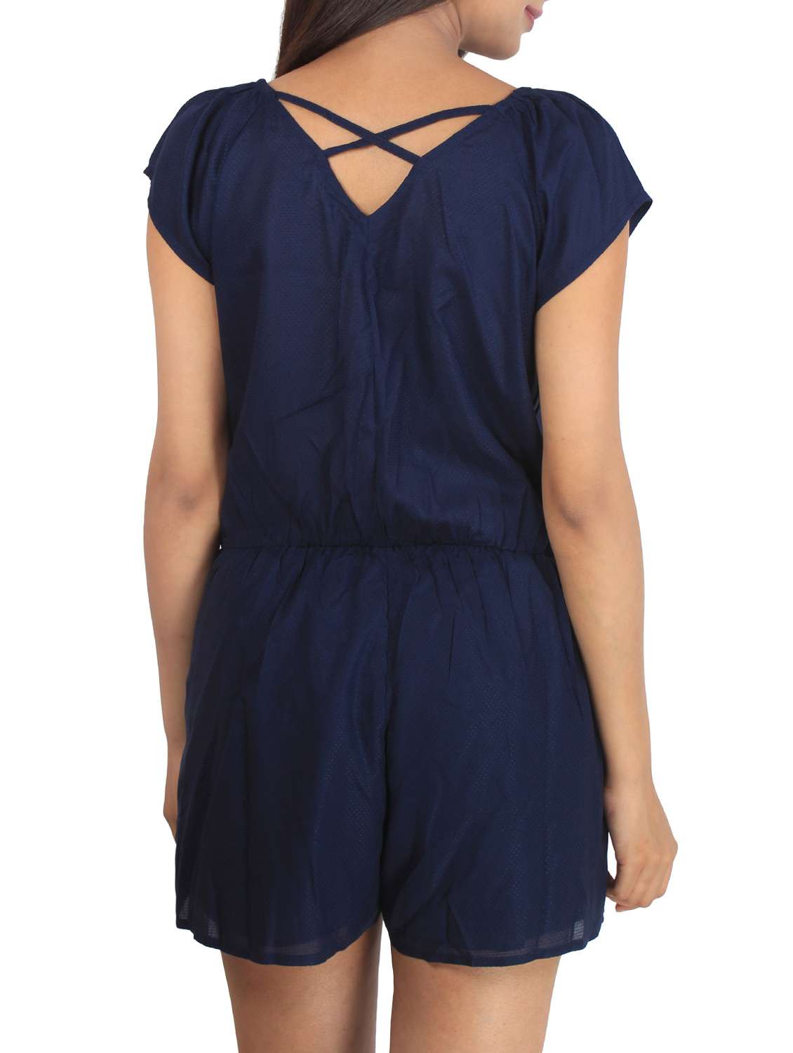solid navy blue viscose romper - 11608350 -  Standard Image - 2