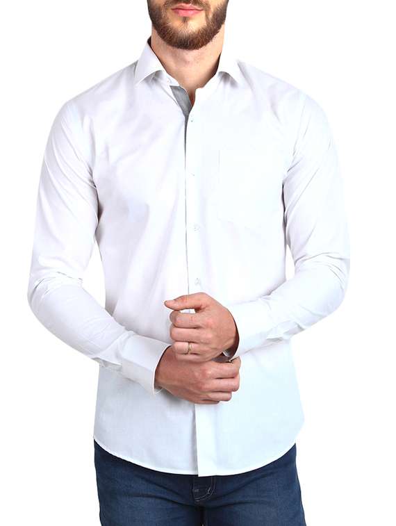white cotton casual shirt