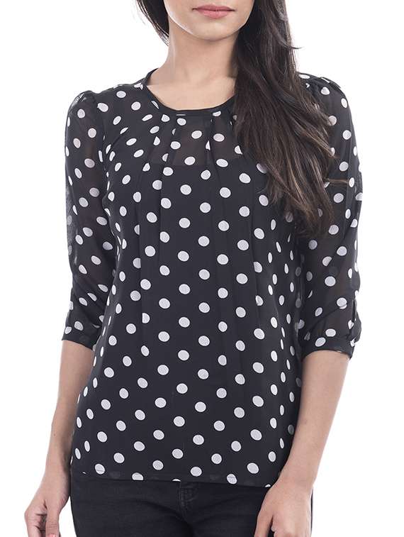 black georgette regular top