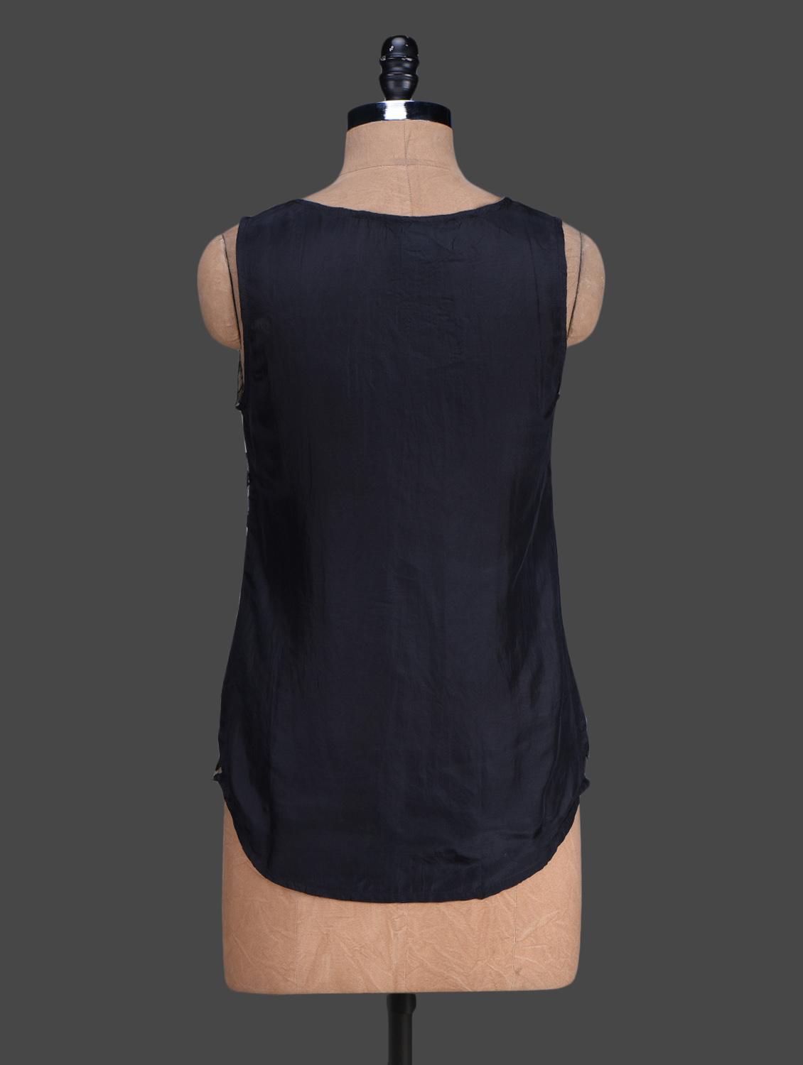 digital printed sleeveless silk top - 1164528 - Standard Image - 2