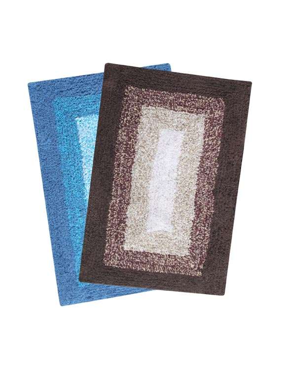 saral home soft cotton anti slip bathmat set of 2 pcs -40x60 cm