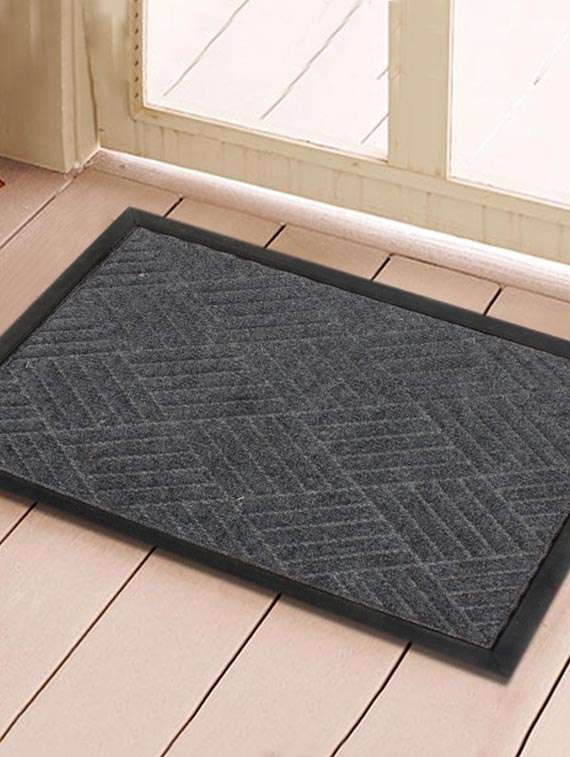 saral home premium quality heavy duty pp door mat -40x60 cm