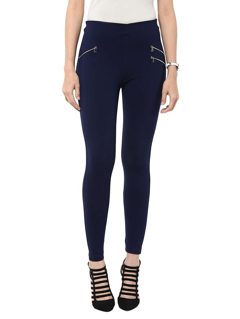 navy blue viscose jeggings