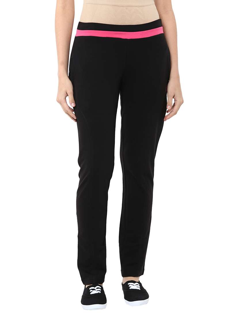 black cotton track pants