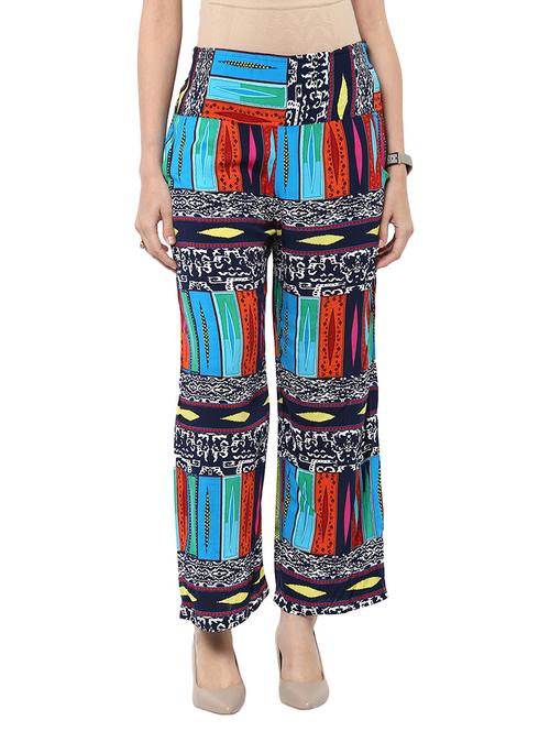 women printed flat front wide leg trouser - 11656164 -  Standard Image - 0