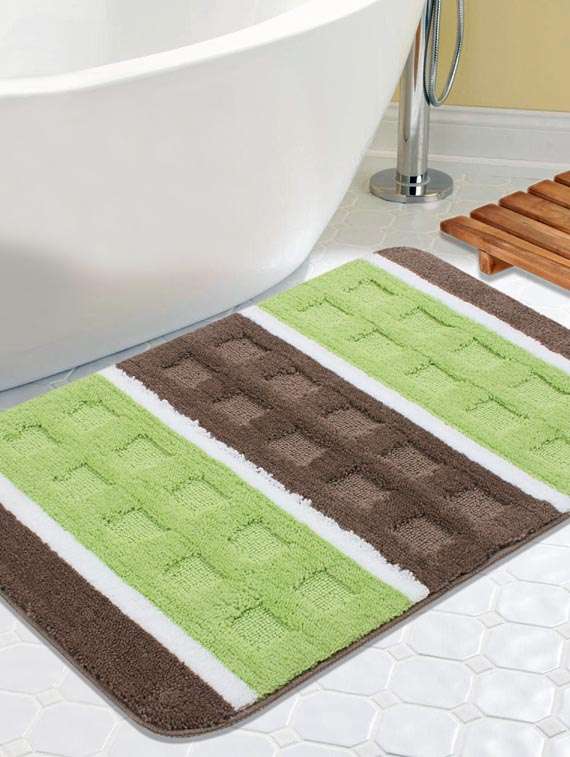 multi colored polyester bath mat