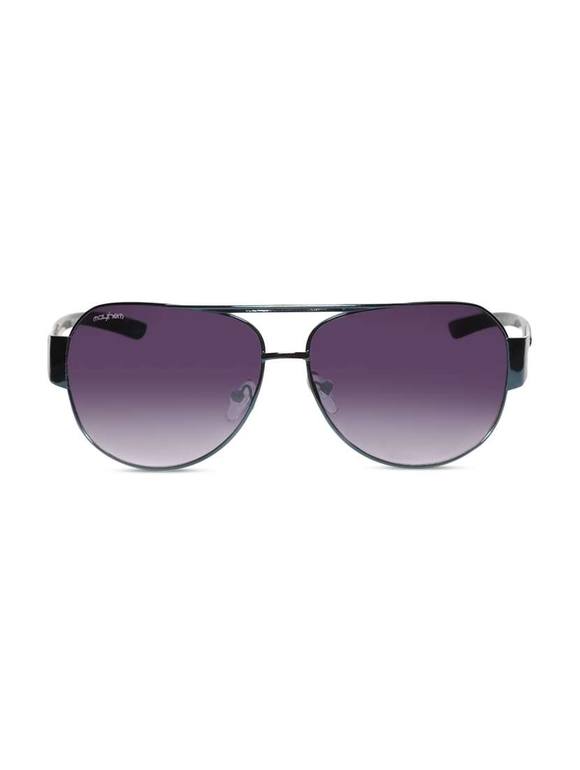 blue framed purple aviator sunglasses