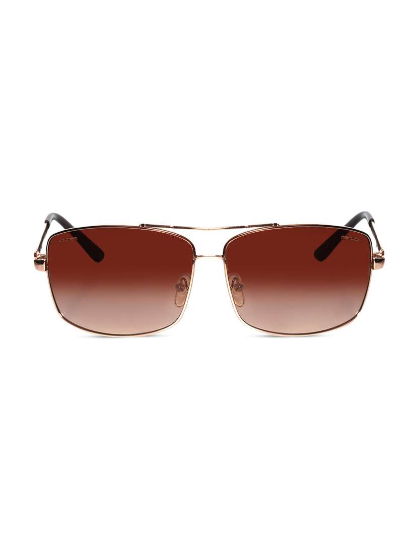 rose gold square frame brown sunglasses