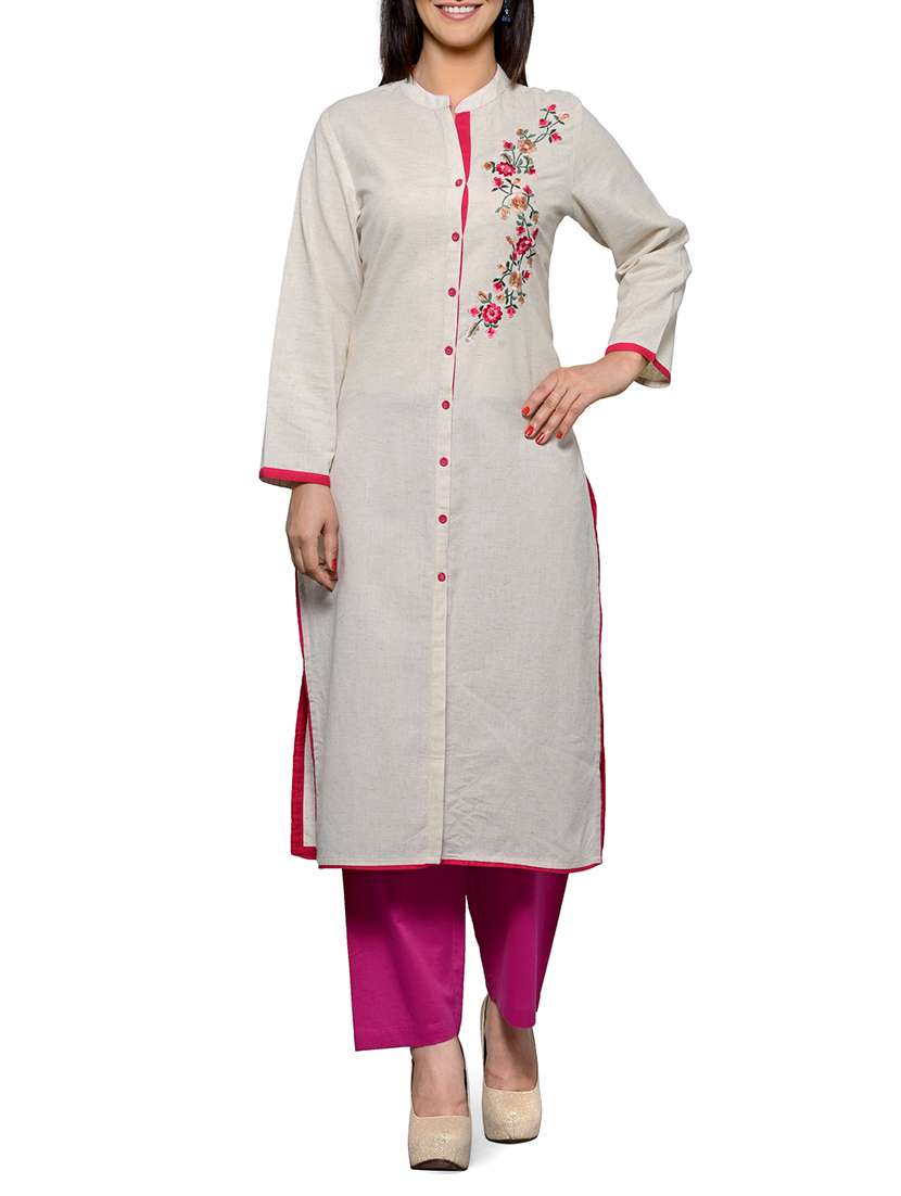 cream flex kurta