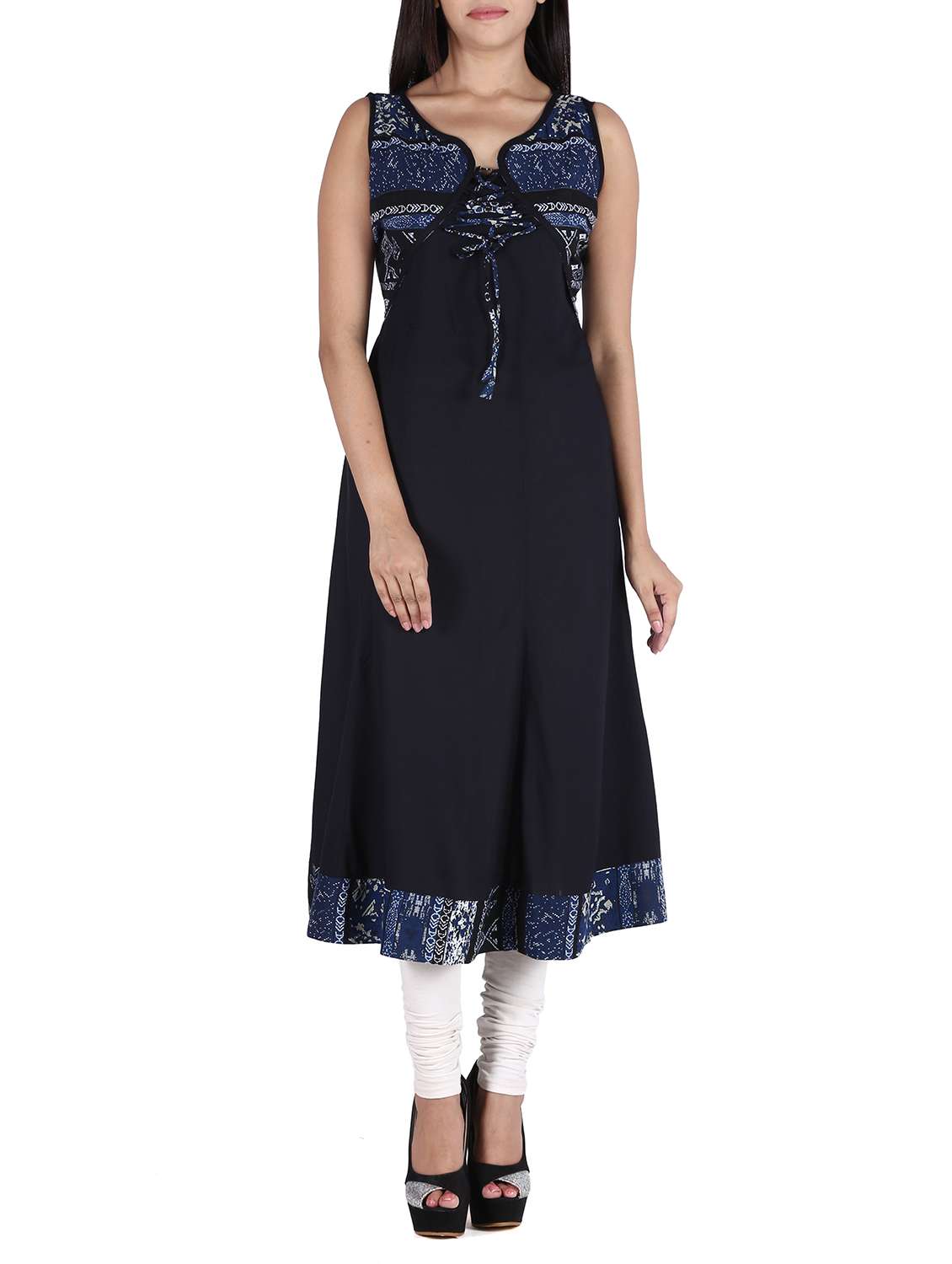 black rayon anarkali kurta