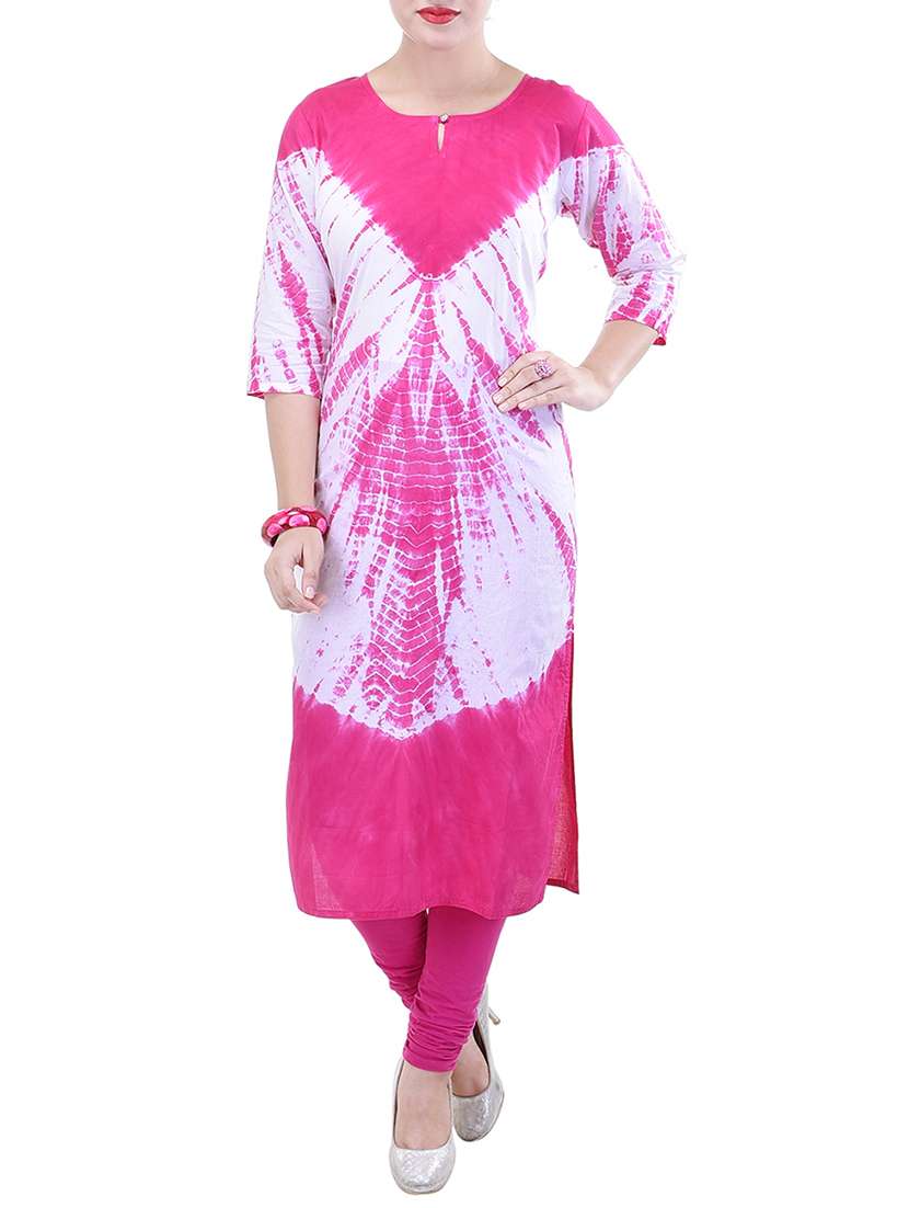 pink cotton straight kurta