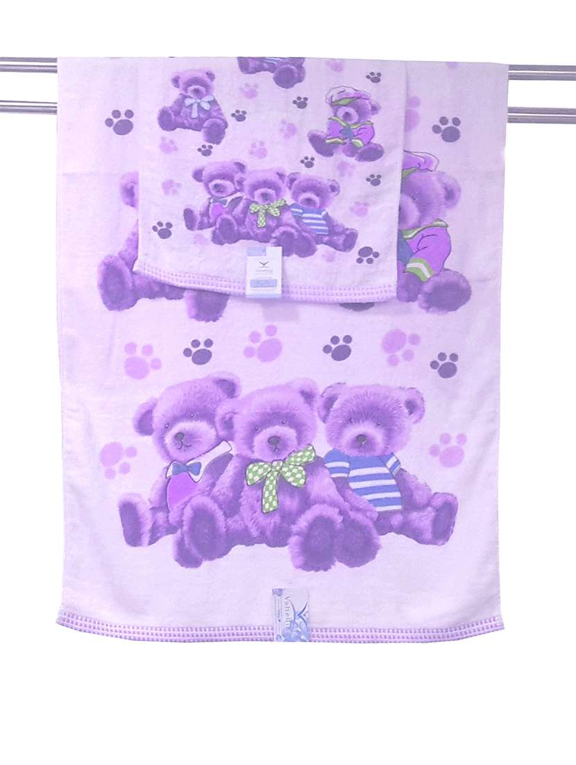 purple cotton set of hand and bath towel