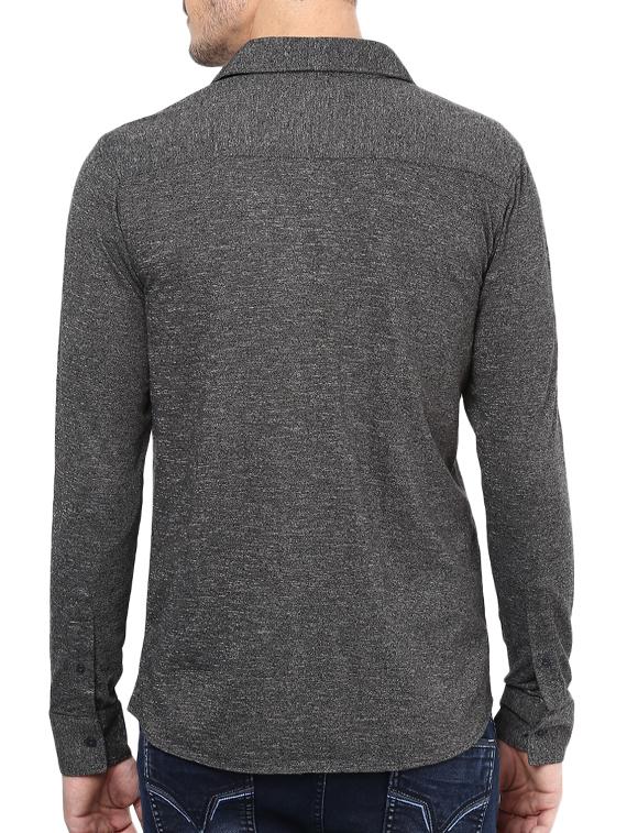 mufti mens black slim fit mid rise casual shirts - 11716003 - Standard Image - 2