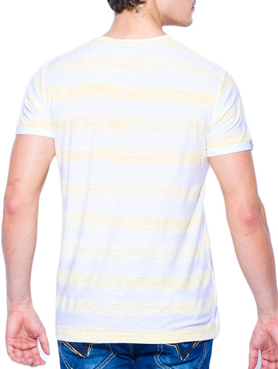 mufti mens yellow slim fit mid rise tshirts - 11716027 - Standard Image - 2