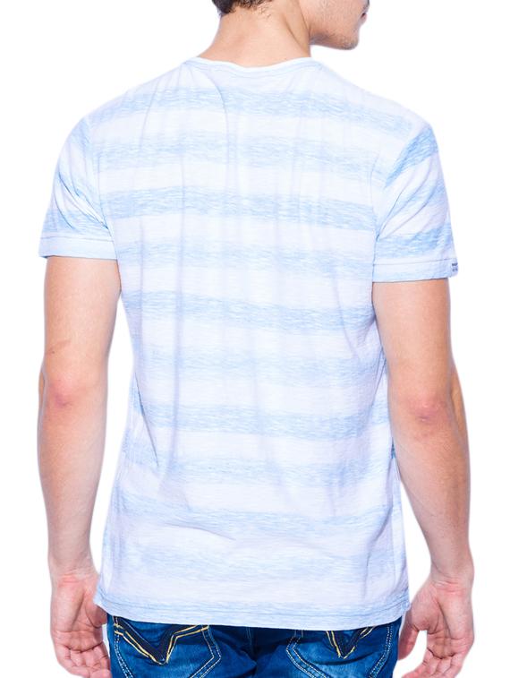 mufti mens turqouise slim fit mid rise tshirts - 11716028 - Standard Image - 2