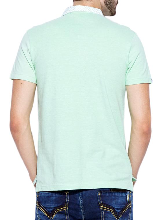 mufti mens green slim fit mid rise tshirts - 11716033 - Standard Image - 2