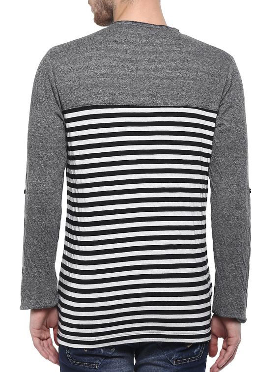 mufti mens black slim fit mid rise tshirts - 11716046 - Standard Image - 2