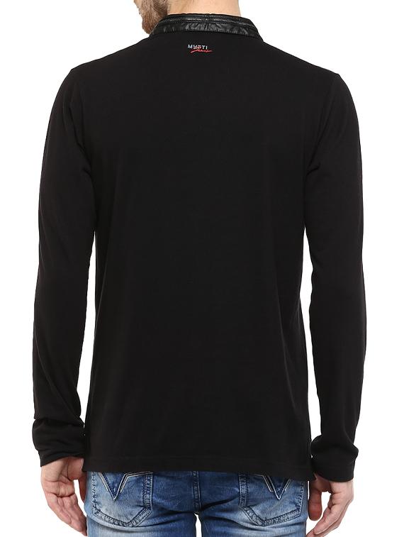 mufti mens black slim fit mid rise tshirts - 11716071 - Standard Image - 2